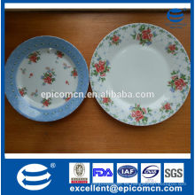 Pequeñas flores decortated placa de postre conjunto, placas de fruta de porcelana fina